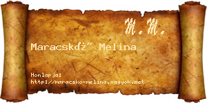 Maracskó Melina névjegykártya